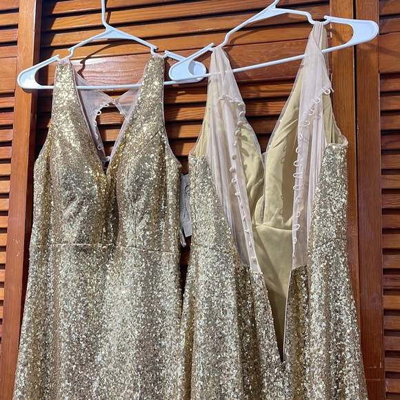 Gold sequin dress (size 12) - Picture 6 of 6